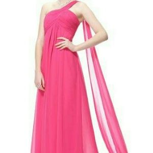 Floor length one shoulder gown